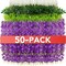 50-Pack Purple Wisteria Hanging Flowers – 3.6 Ft Artificial Silk Wisteria Vines for Wedding Arch, Home, Party, Garden & Outdoor Decoration